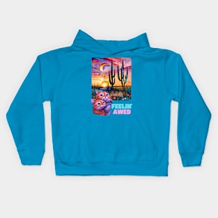 Feelin' Awed (cartoon buddies watching desert sunset) Kids Hoodie